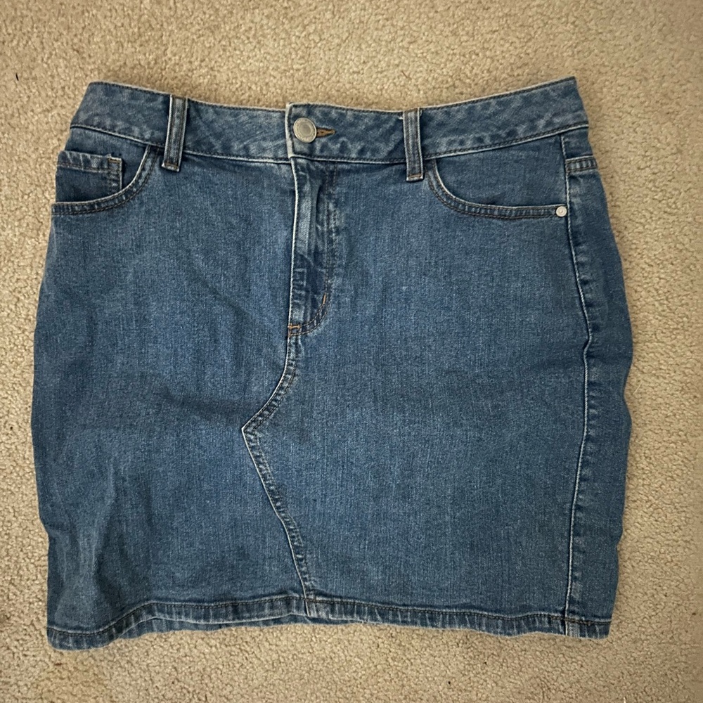 Blue Mini Denim Pencil Skirt